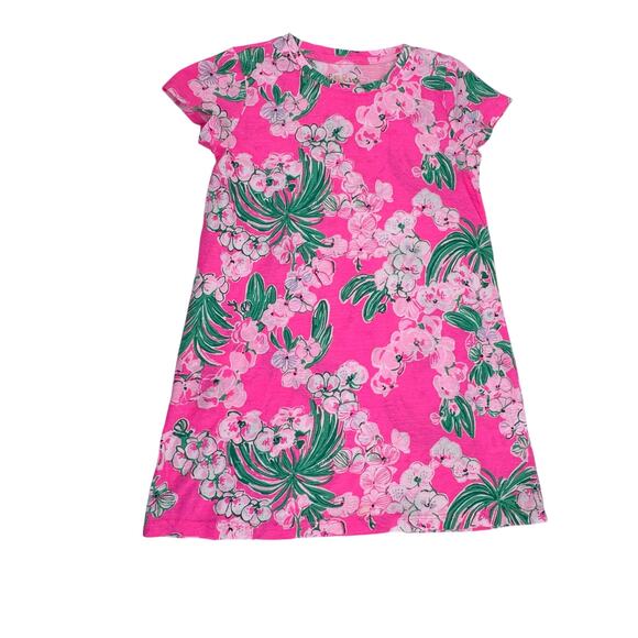Lilly Pulitzer Pink and Green Floral Kids Casual Dress - Picture 2 of 7
